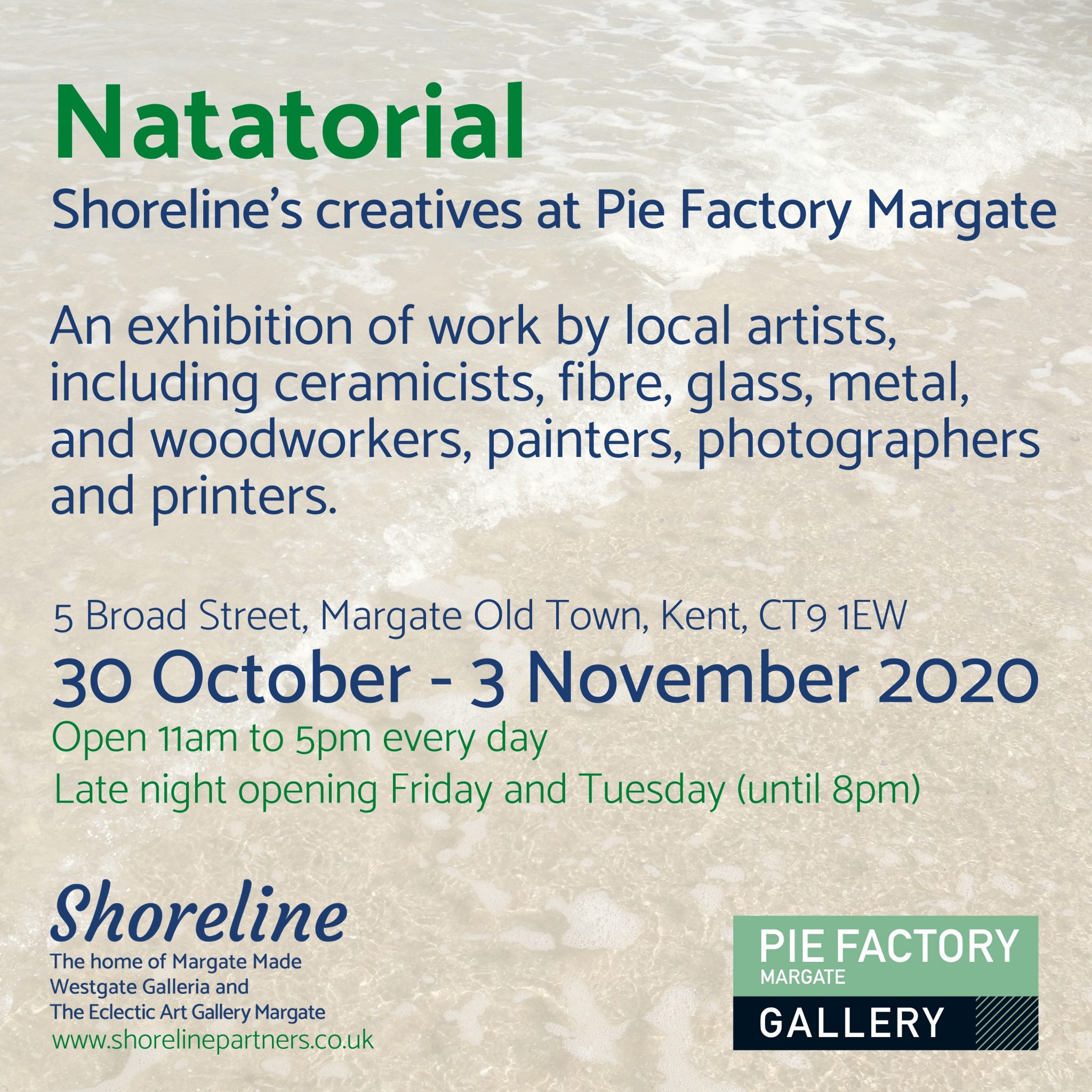 Natatorial exhibition by Shoreline Creatives at Pie Factory Margate