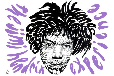 Jimi Hendrix Handwritten, Gary Dadd, 2024, Pen and Ink